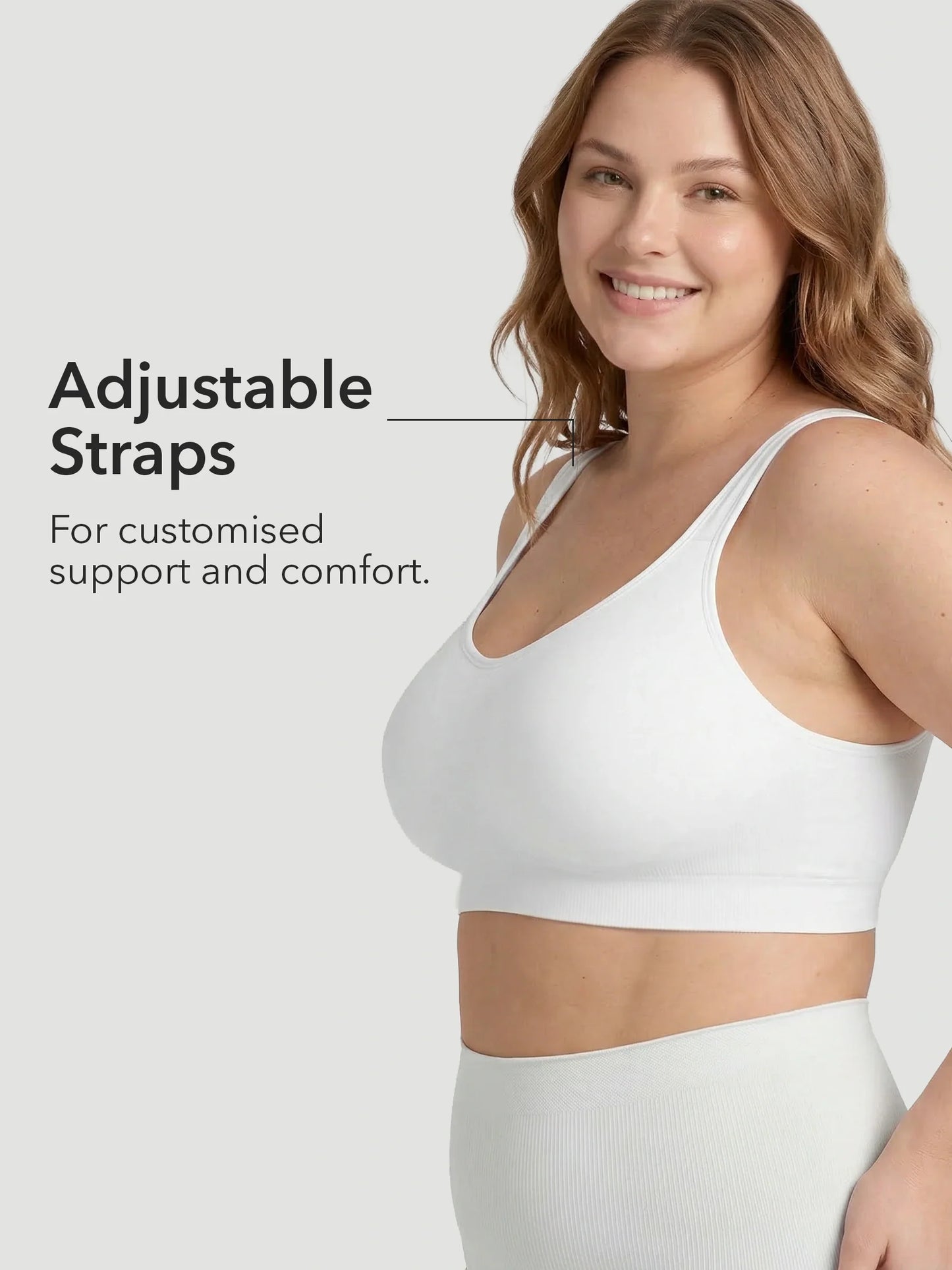 Adjustable Wire Free Shaper Bra (Cups A-FF) + FREE Bra Extender